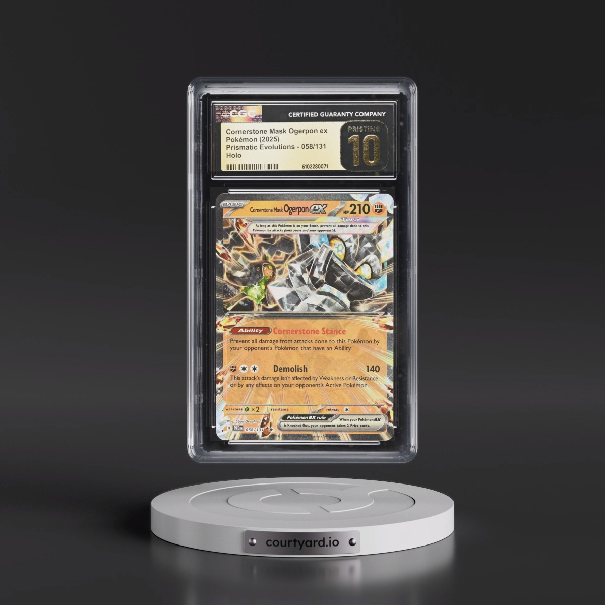 2024 Prismatic Evolutions - PRE EN #058/131 Cornerstone Mask Ogerpon ex - Holo (CGC 10 PRISTINE)