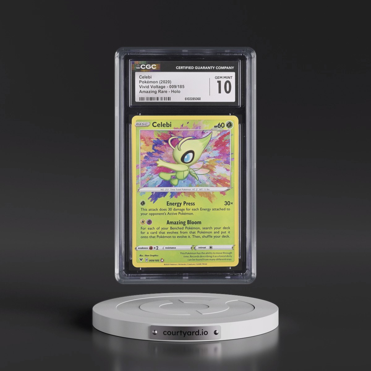 2020 Vivid Voltage #009/185 Celebi - Amazing Rare Holo (CGC 10 GEM MINT)