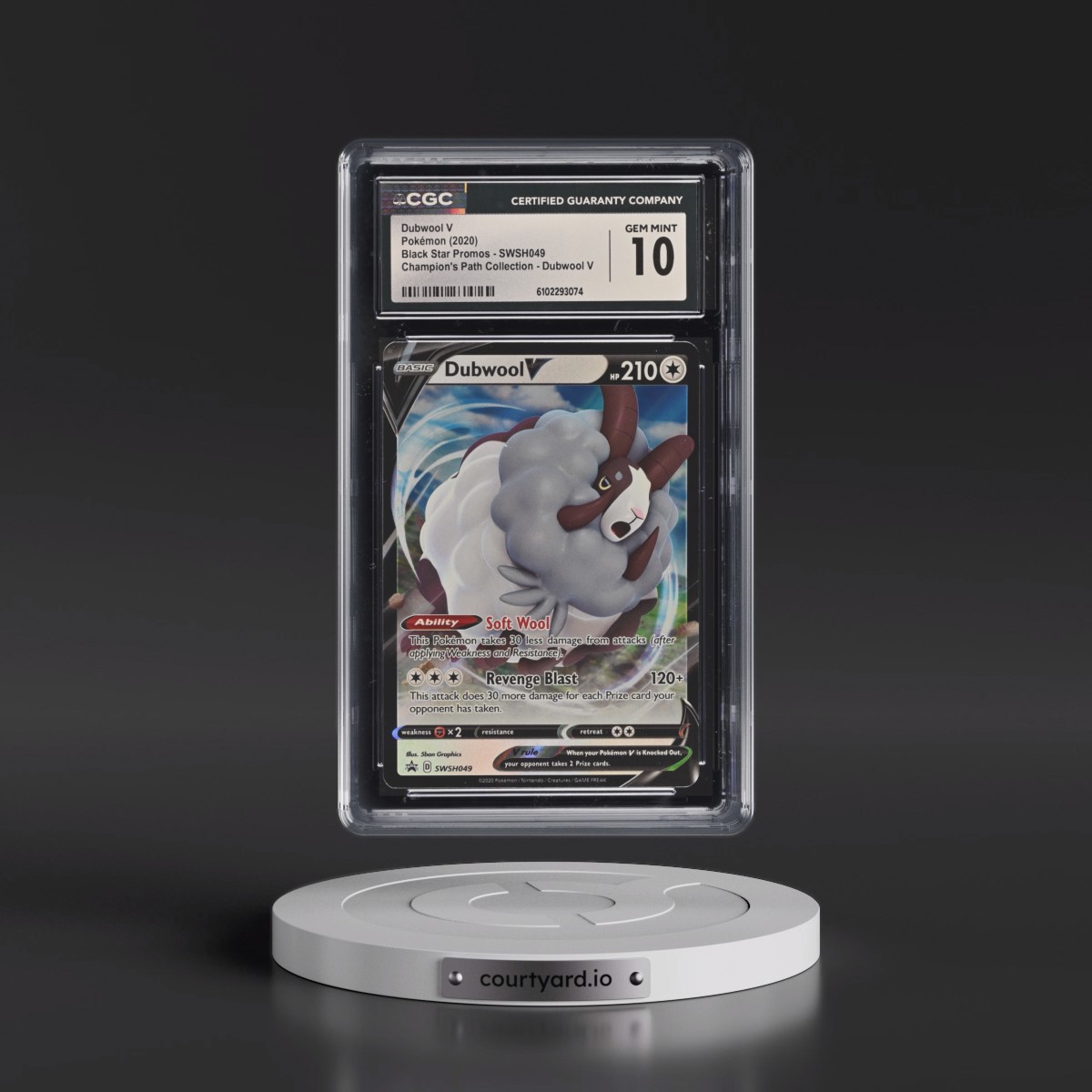 2017 Black Star Promos - Sword & Shield Dubwool V - Champion's Path Collection - Dubwool V (Holo) #SWSH049 CGC 10