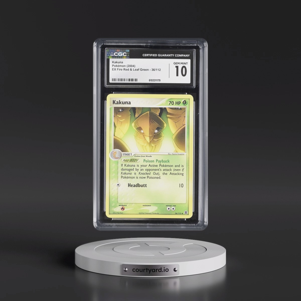 2004 EX Fire Red & Leaf Green #36/112 Kakuna (CGC 10 GEM MINT)