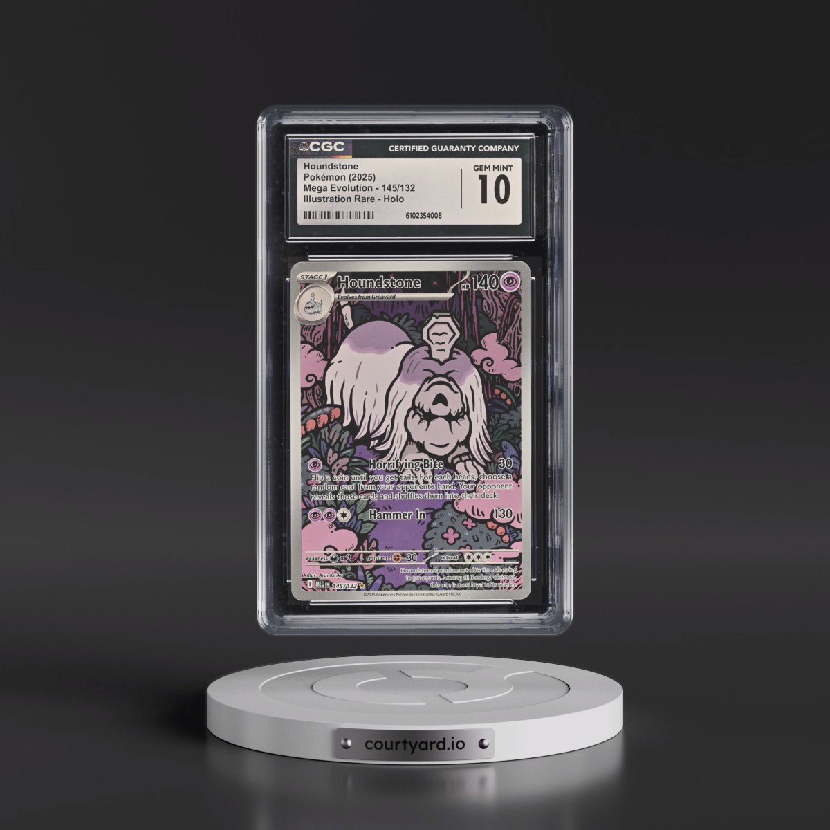 2025 Mega Evolution - MEG EN #145/132 Houndstone - Illustration Rare Holo (CGC 10 GEM MINT)