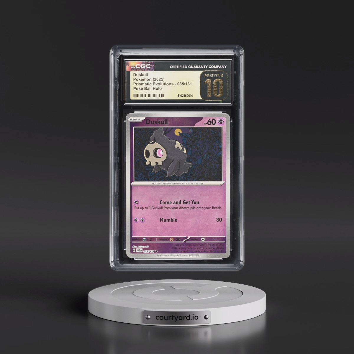 2024 Prismatic Evolutions - PRE EN #035/131 Duskull - Poké Ball Holo (CGC 10 PRISTINE)