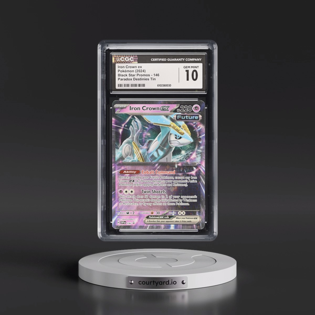 2023 Black Star Promos - Scarlet & Violet SVP EN #146 Iron Crown ex - Paradox Destinies Tin (Holo) (CGC 10 GEM MINT)