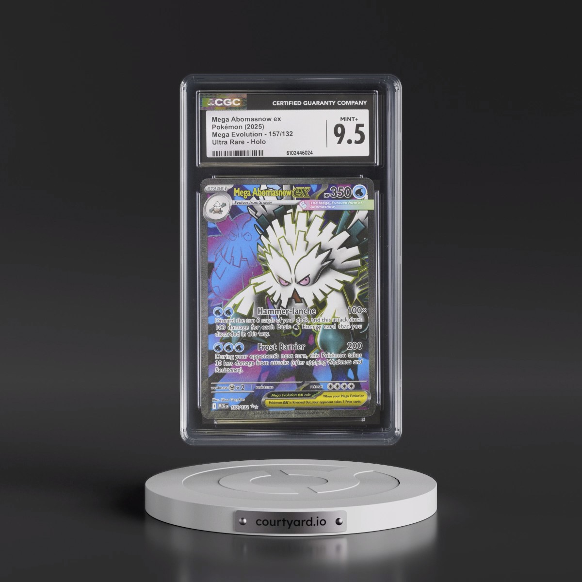 2025 Mega Evolution - MEG EN #157/132 Mega Abomasnow ex - Ultra Rare Holo (CGC 9.5 MINT+)