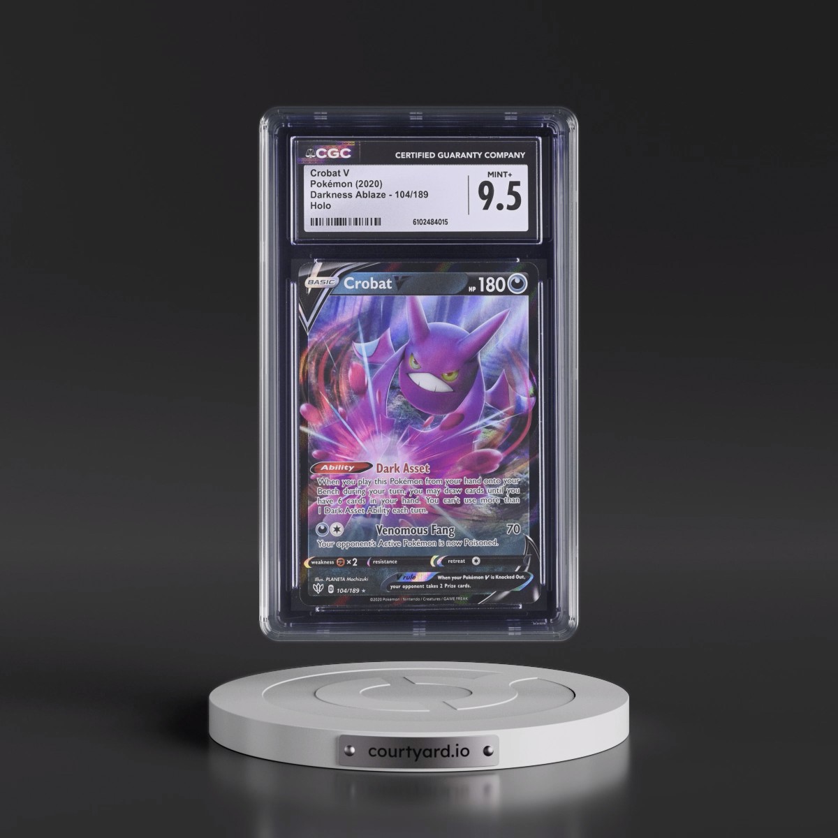 2020 Darkness Ablaze #104/189 Crobat V - Holo (CGC 9.5 MINT+)