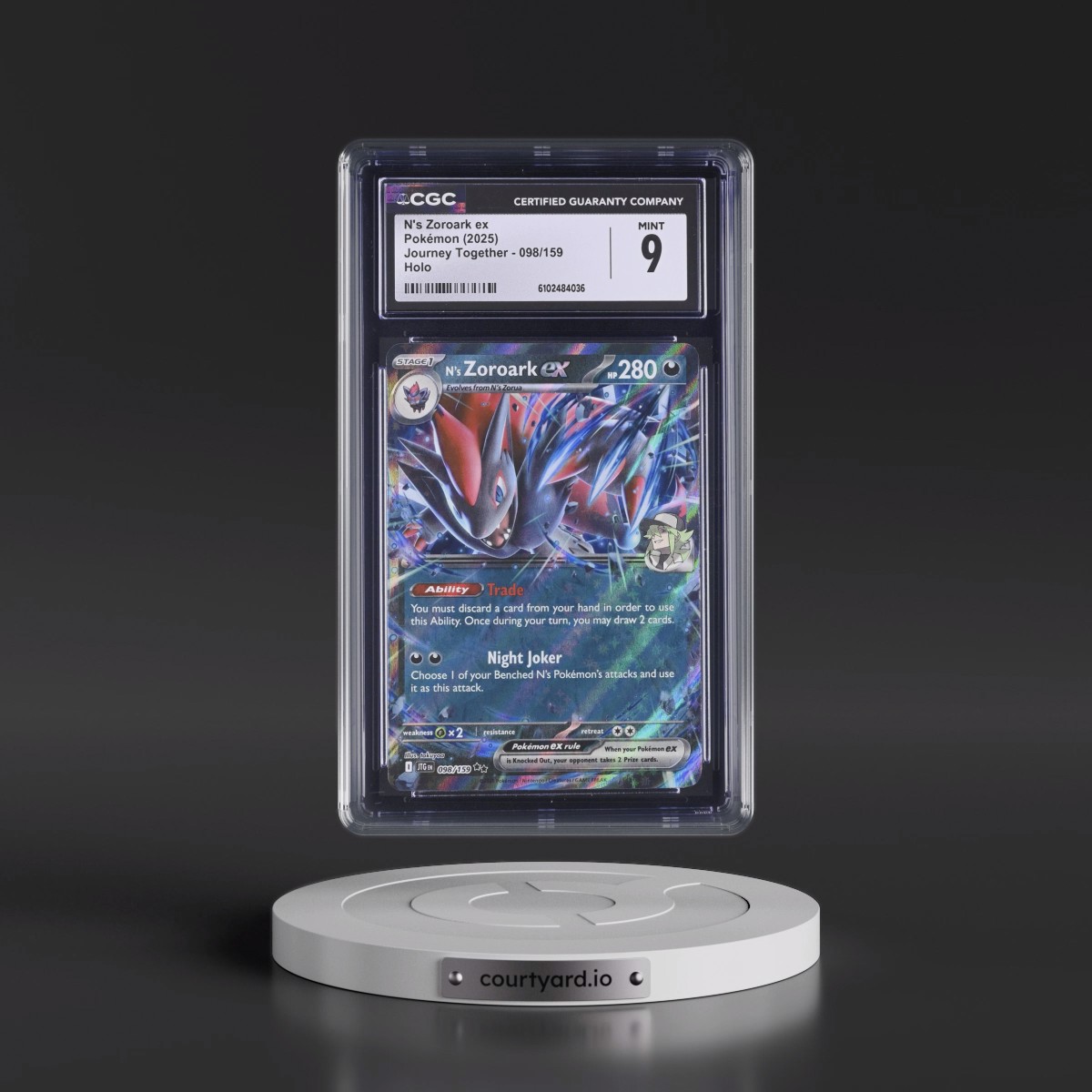 2025 Pokémon Jtg EN-Journey Together #098 N's Zoroark EX - Holo (CGC 9 MINT)