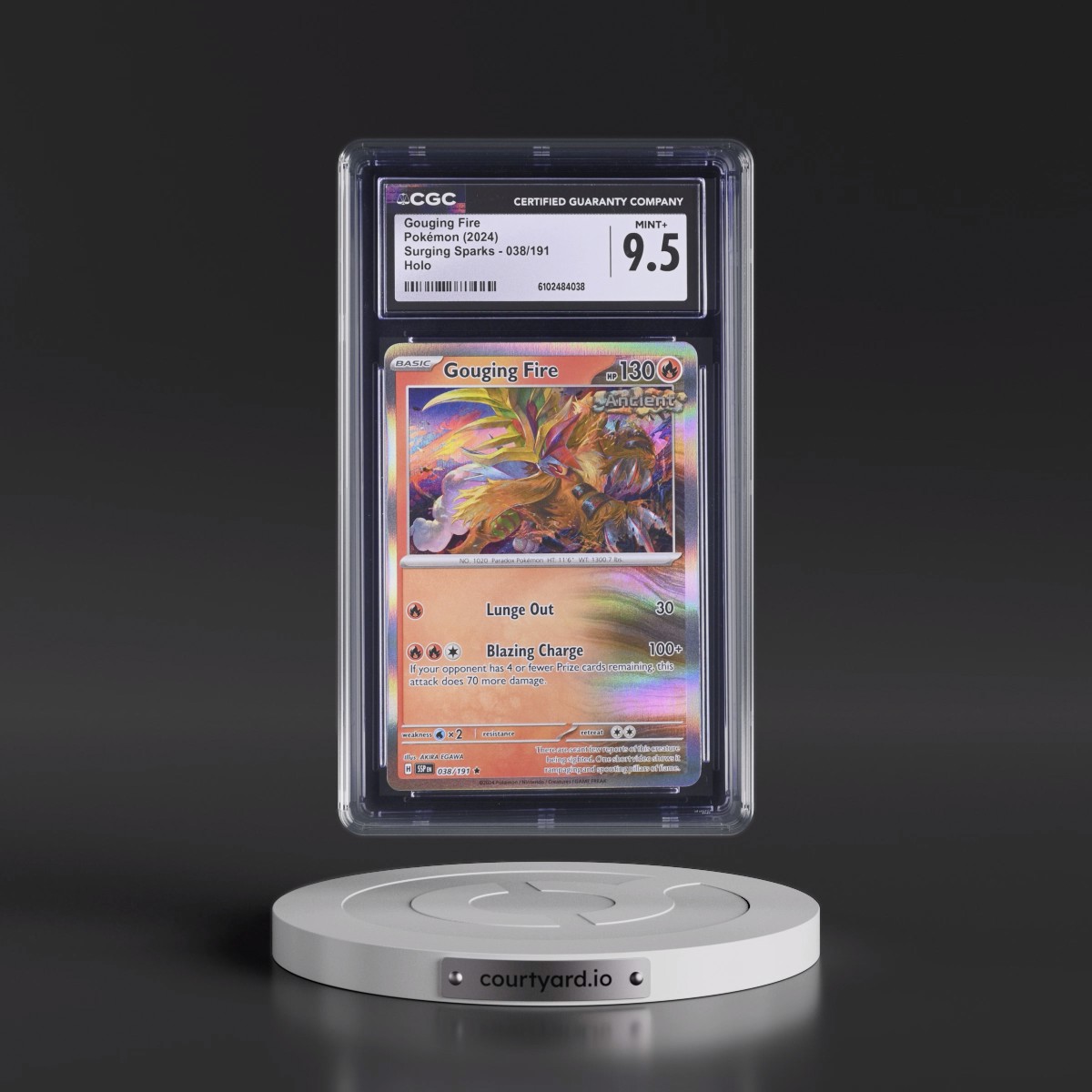2024 Surging Sparks - SSP EN #038/191 Gouging Fire - Holo (CGC 9.5 MINT+)