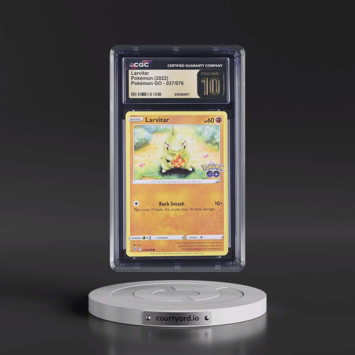 2022 Pokémon GO #037/078 Larvitar (CGC 10 PRISTINE)