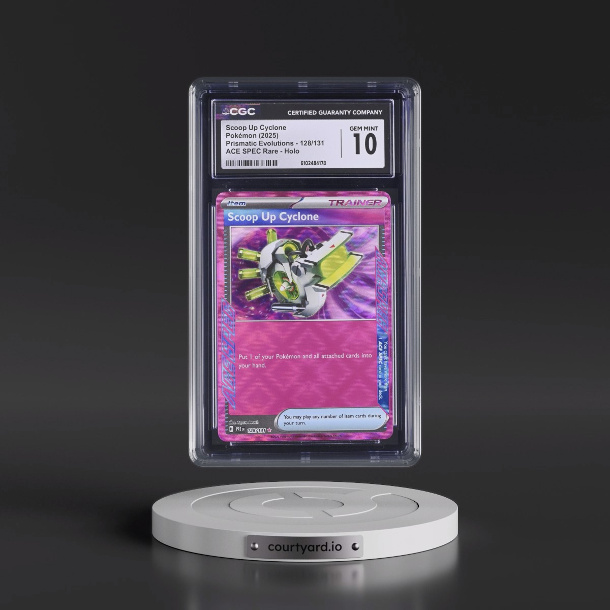 2024 Prismatic Evolutions - PRE EN #128/131 Scoop Up Cyclone - ACE SPEC Rare Holo (CGC 10 GEM MINT)