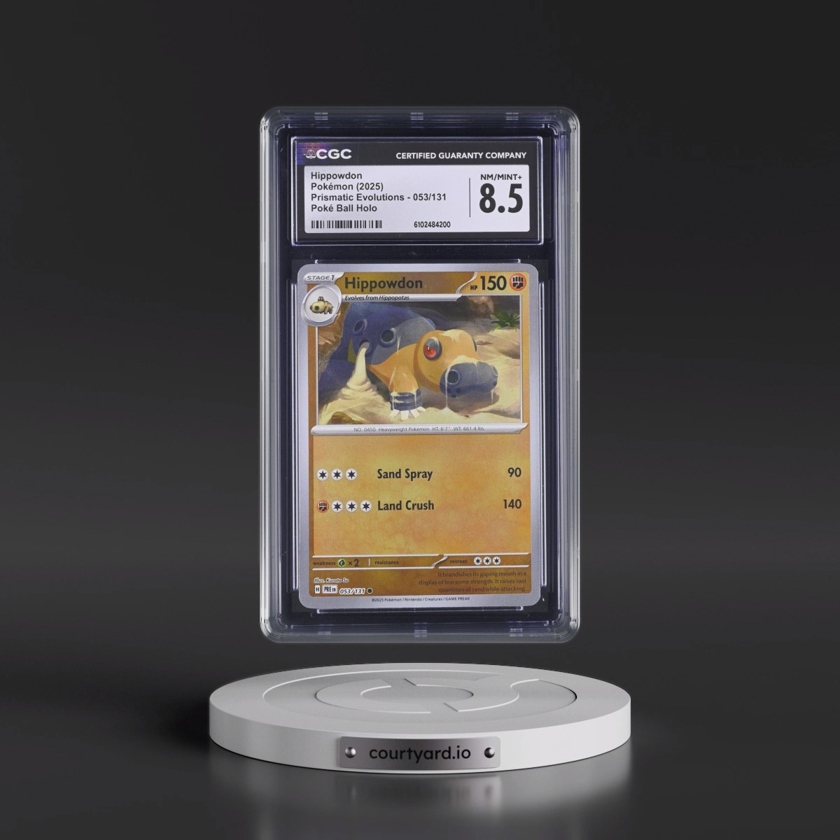 2024 Prismatic Evolutions - PRE EN #053/131 Hippowdon - Poké Ball Holo (CGC 8.5 NM-MT+)