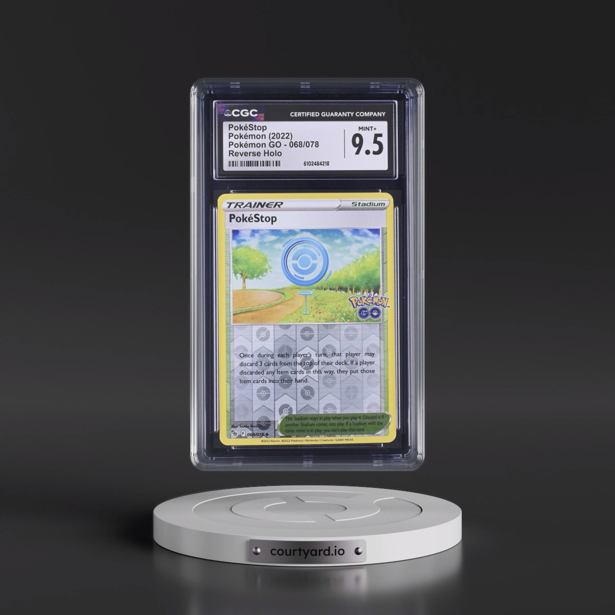 2022 Pokémon GO #068/078 PokéStop - Reverse Holo (CGC 9.5 MINT+)