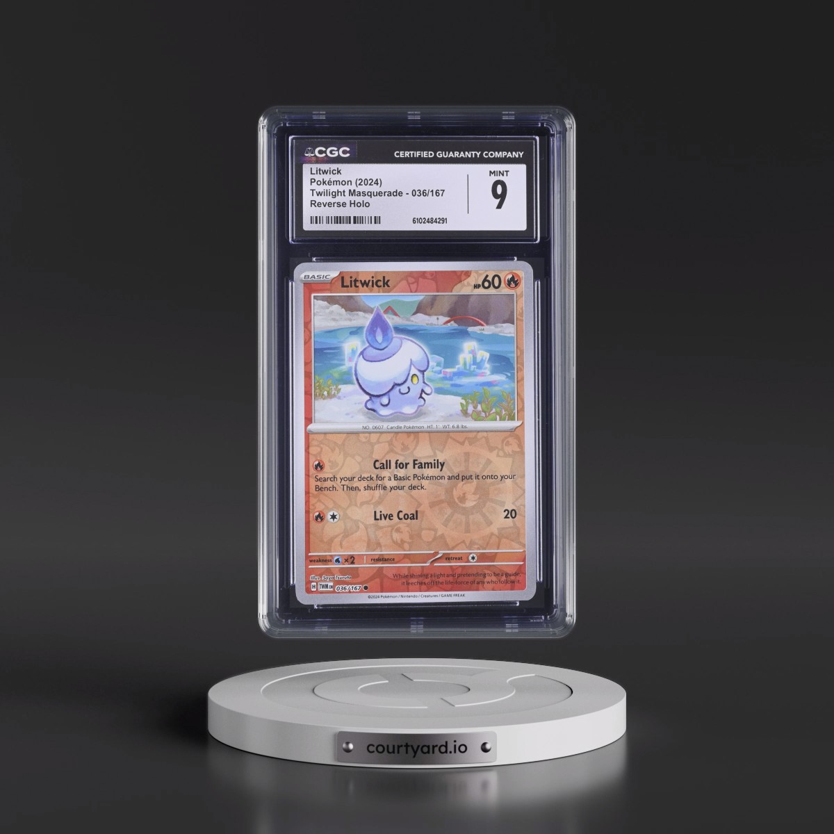 2024 Twilight Masquerade - TWM EN Litwick - Reverse Holo #036/167 CGC 9