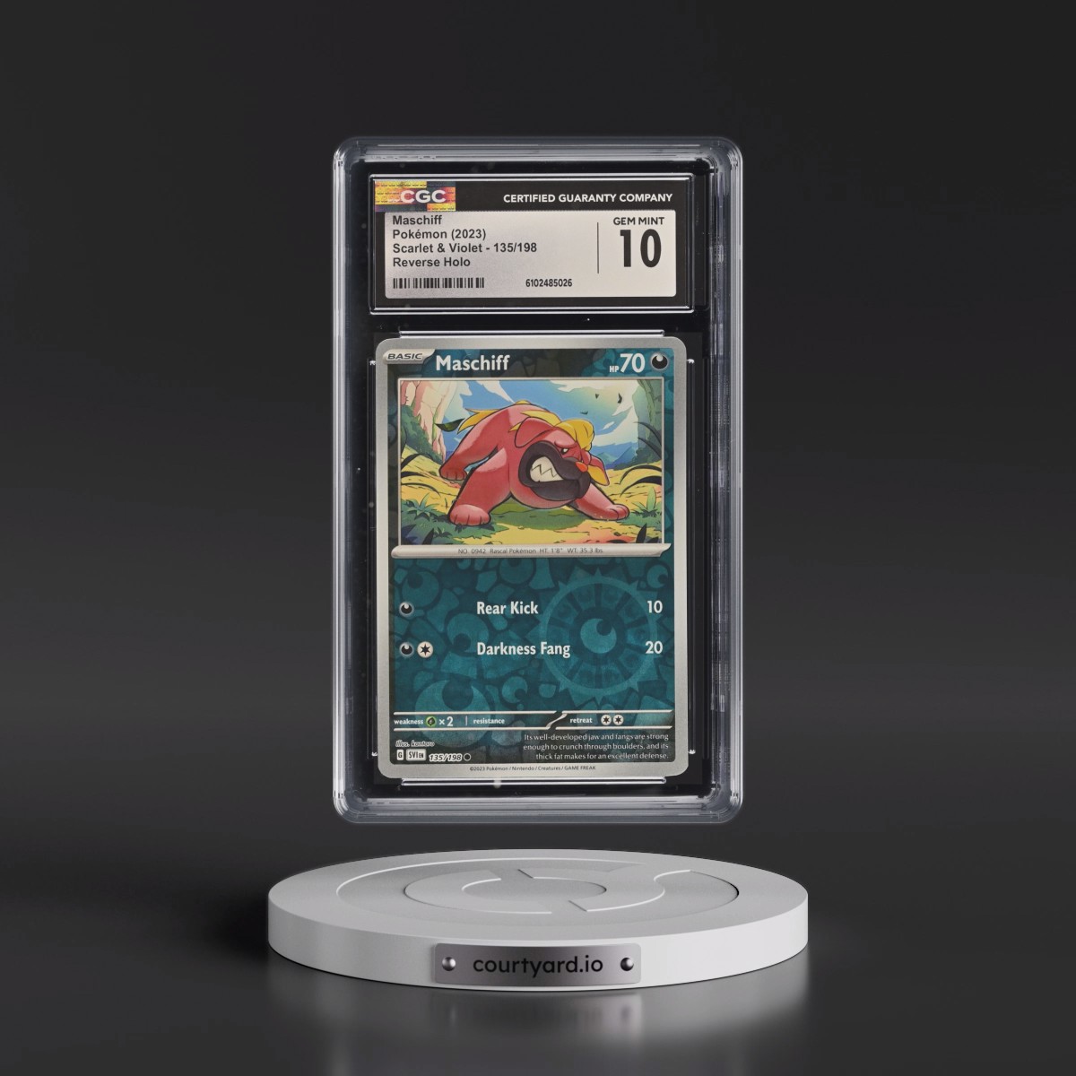 2023 Scarlet & Violet #135/198 Maschiff - Reverse Holo (CGC 10 GEM MINT)