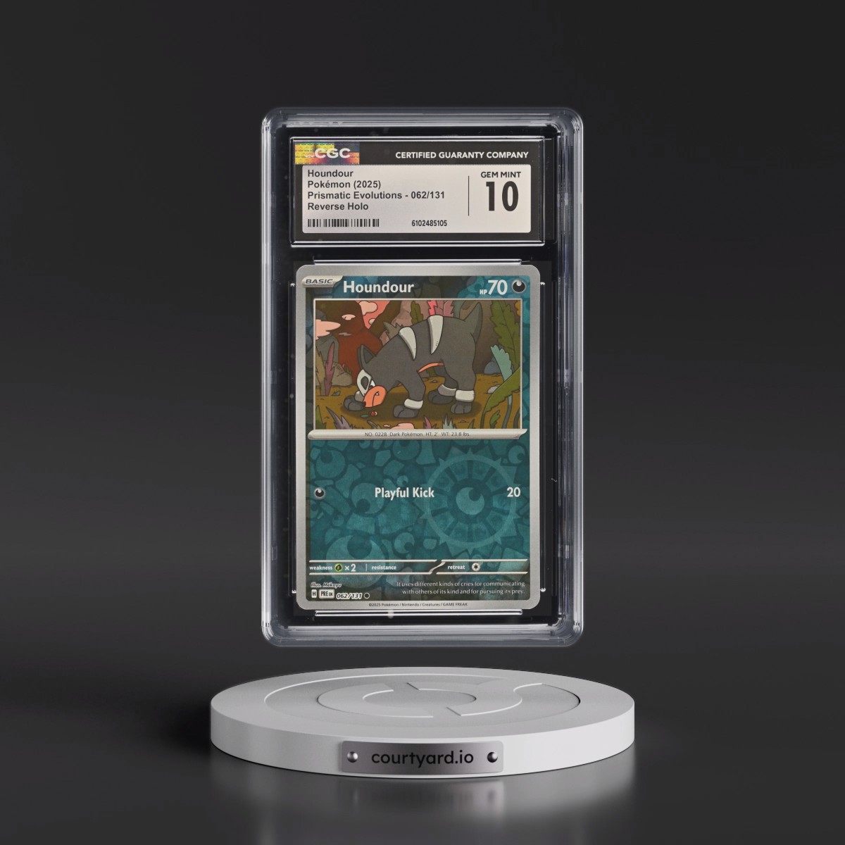 2024 Prismatic Evolutions - PRE EN #062/131 Houndour - Reverse Holo (CGC 10 GEM MINT)