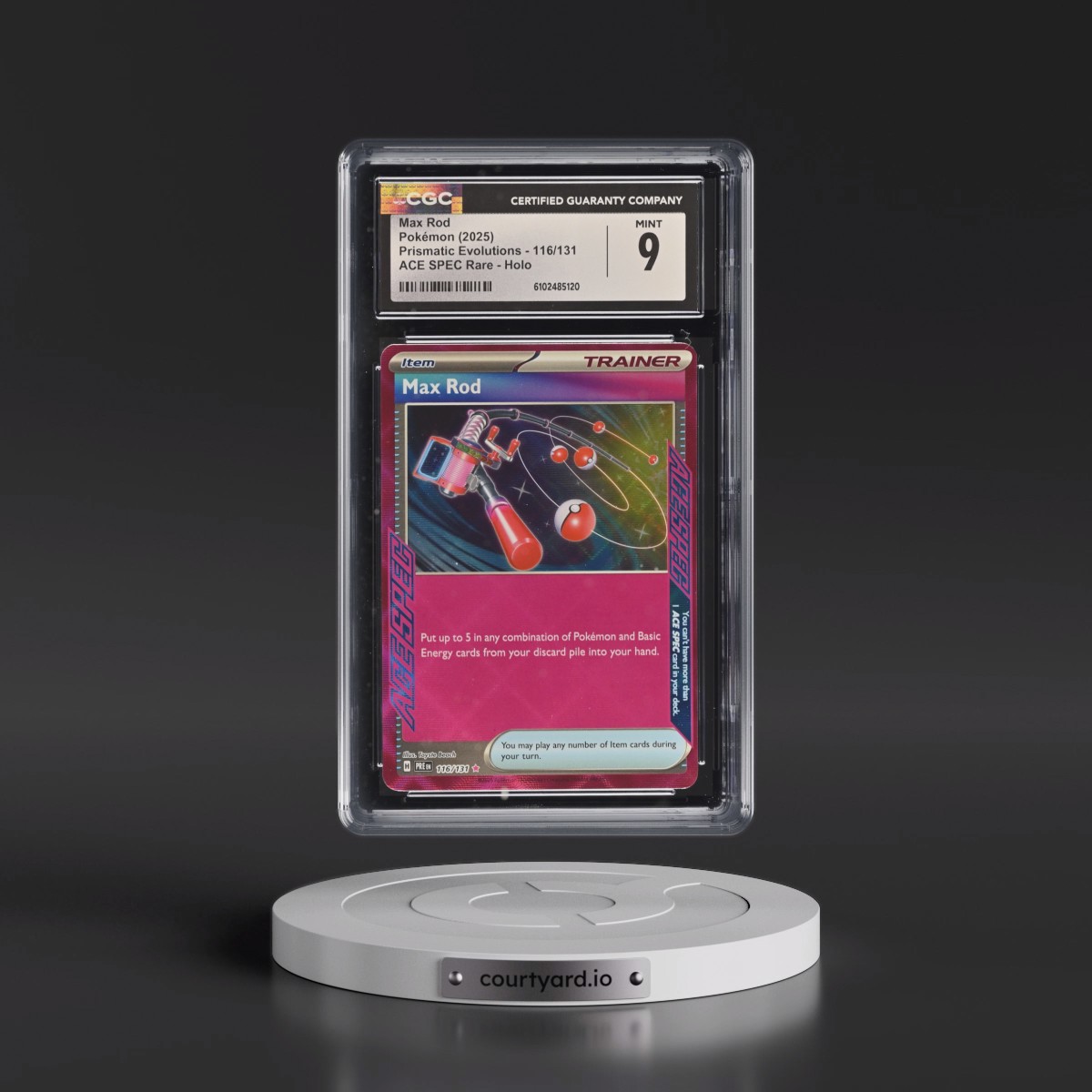 2024 Prismatic Evolutions - PRE EN #116/131 Max Rod - ACE SPEC Rare Holo (CGC 9 MINT)