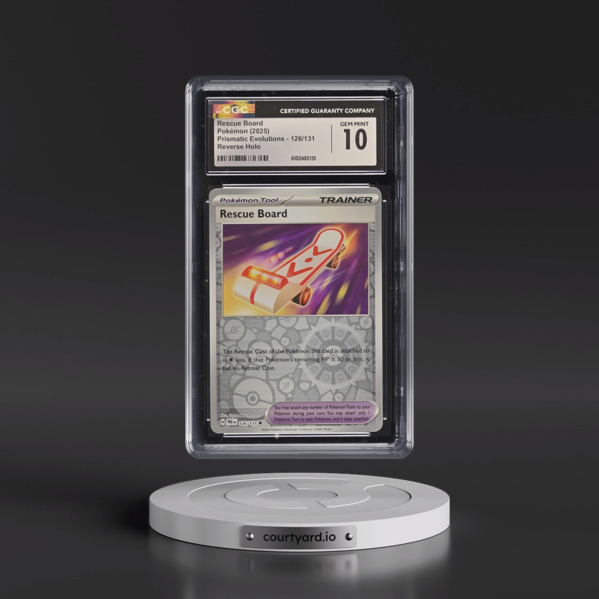 2024 Prismatic Evolutions - PRE EN #126/131 Rescue Board - Reverse Holo (CGC 10 GEM MINT)