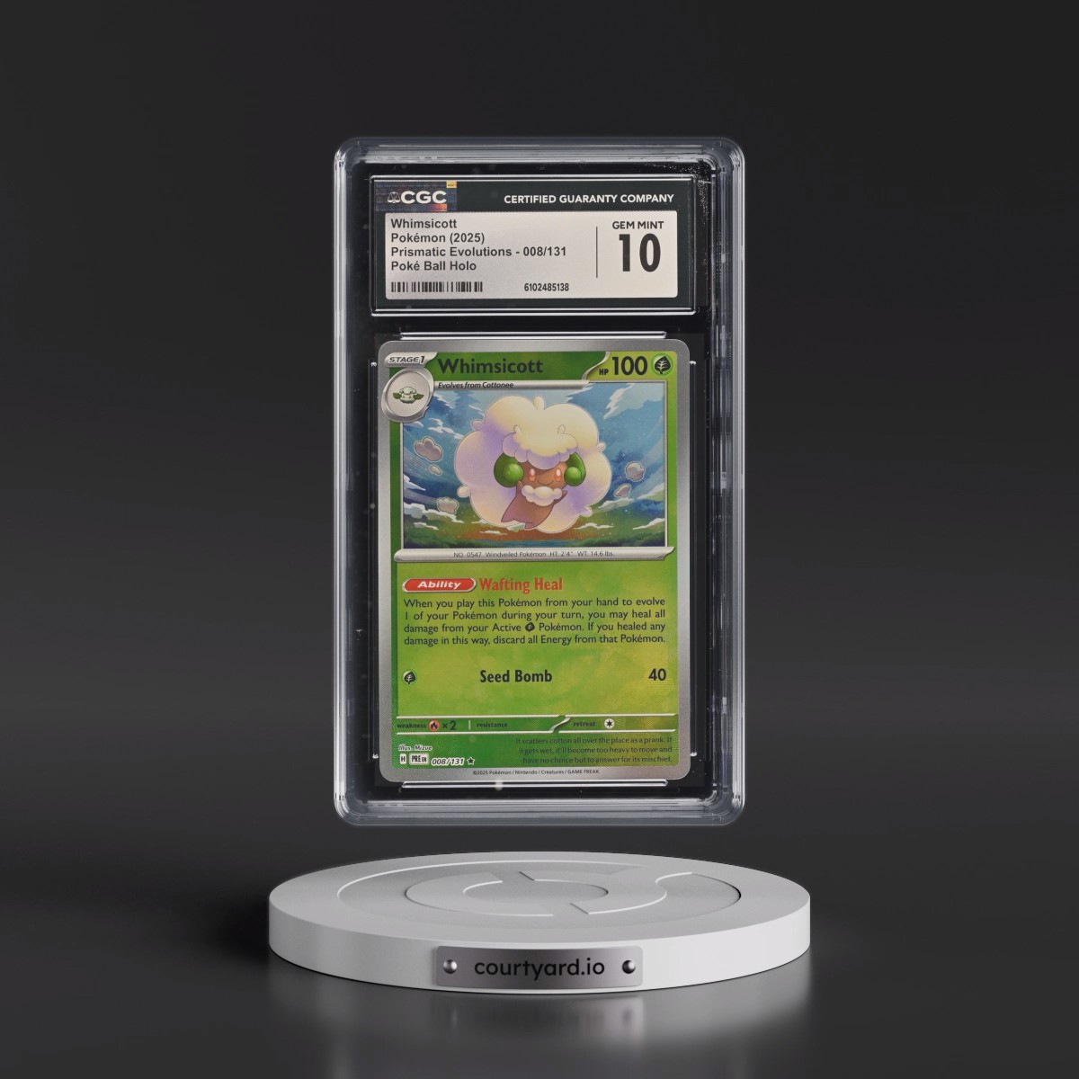 2024 Prismatic Evolutions - PRE EN #008/131 Whimsicott - Poké Ball Holo (CGC 10 GEM MINT)