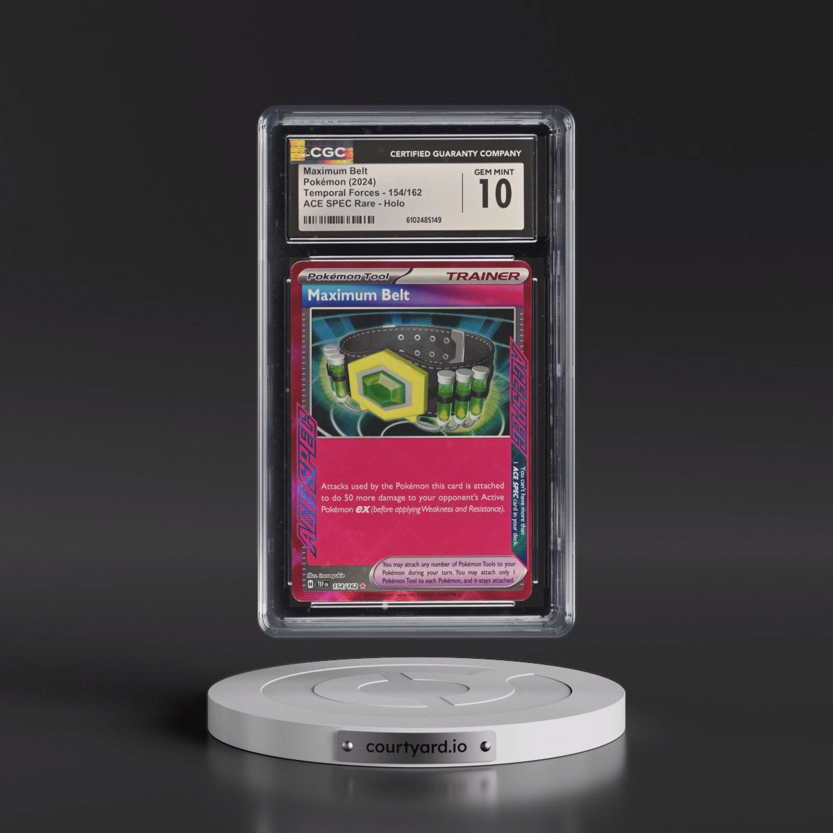 2023 Temporal Forces - TEF EN #154/162 Maximum Belt - ACE SPEC Rare Holo (CGC 10 GEM MINT)