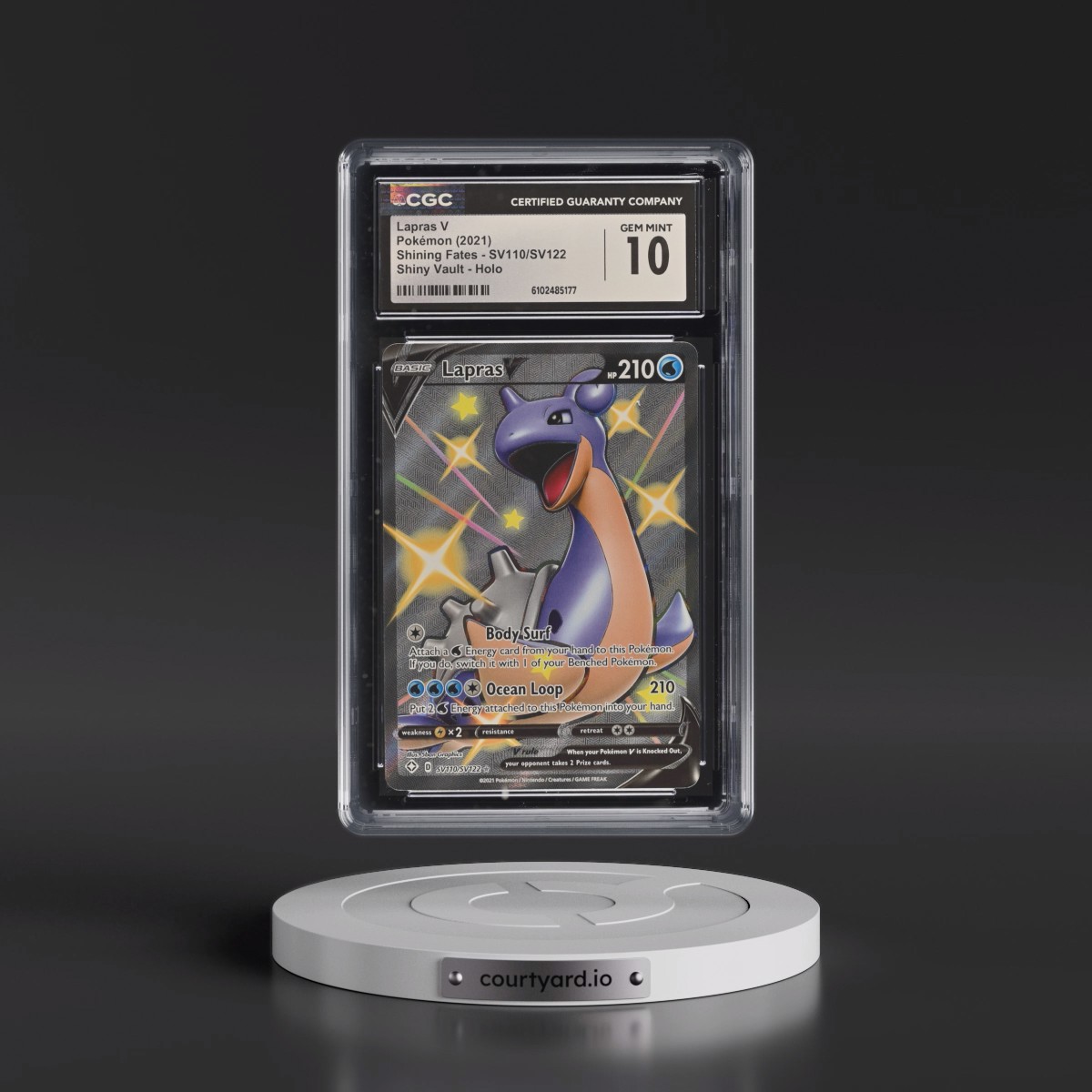 2021 Shining Fates #SV110/SV122 Lapras V - Shiny Vault Holo (CGC 10 GEM MINT)