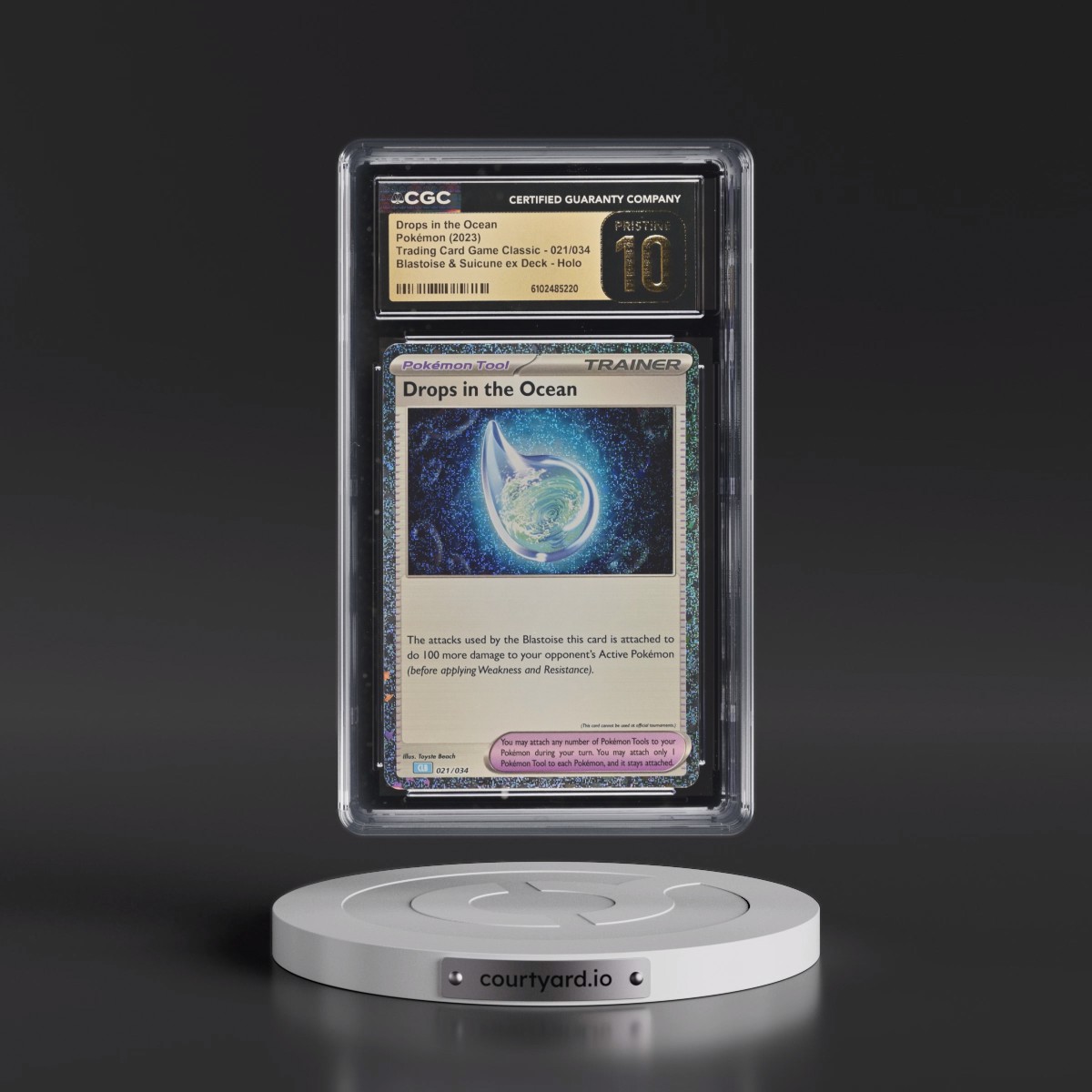 2023 Trading Card Game Classic - CLV, CLC, CLB #021/034 Drops in the Ocean - Blastoise & Suicune ex Deck - CLB Holo (CGC 10 PRISTINE)