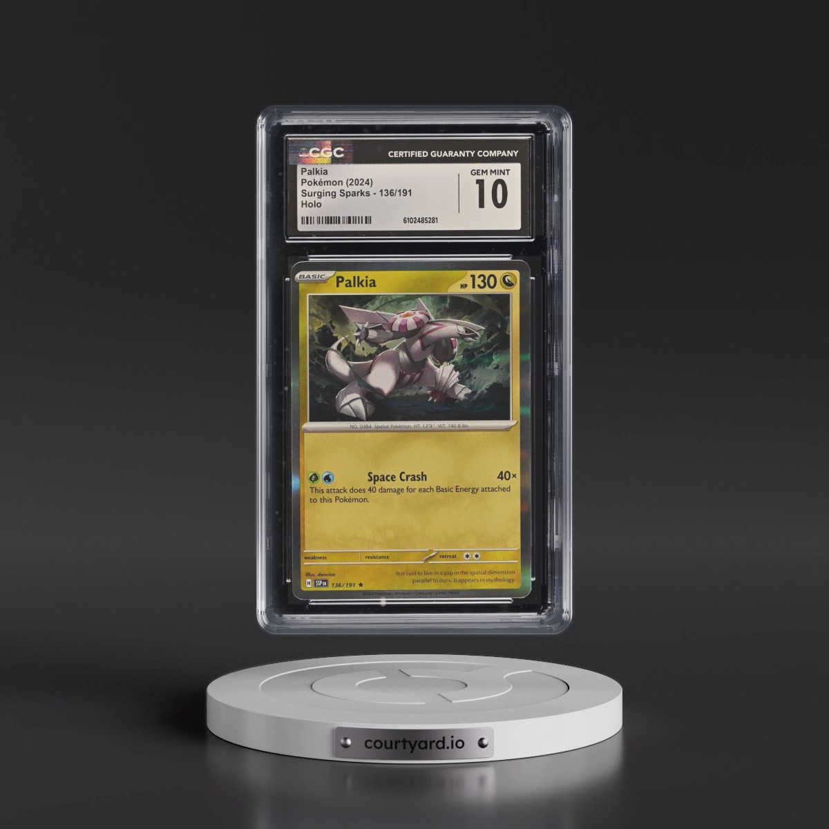 2024 Surging Sparks - SSP EN #136/191 Palkia - Holo (CGC 10 GEM MINT)