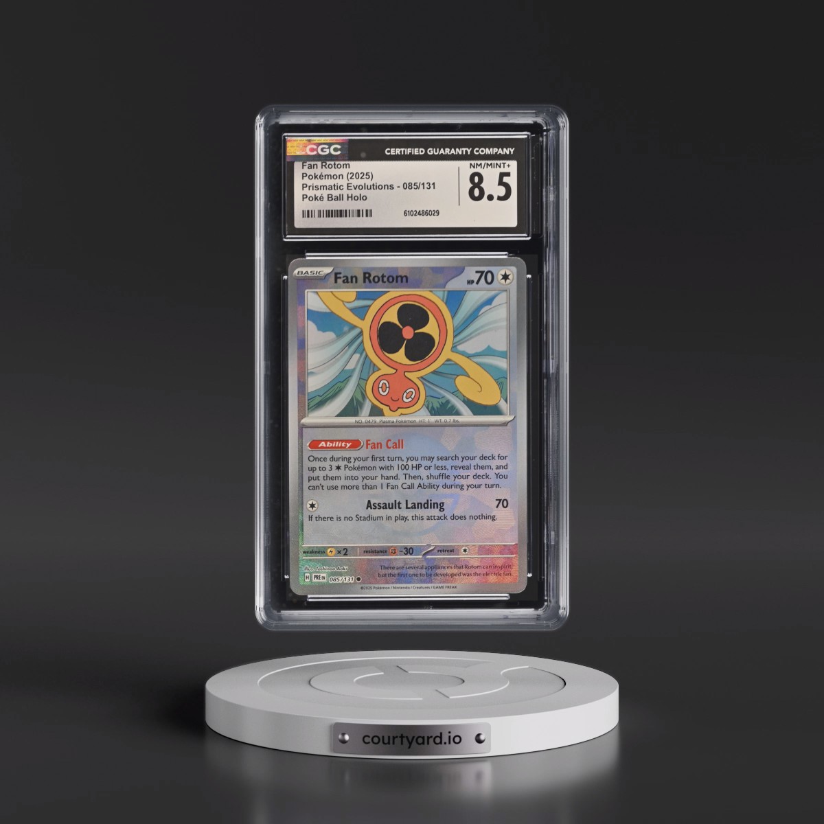 2024 Prismatic Evolutions - PRE EN #085/131 Fan Rotom - Poké Ball Holo (CGC 8.5 NM-MT+)