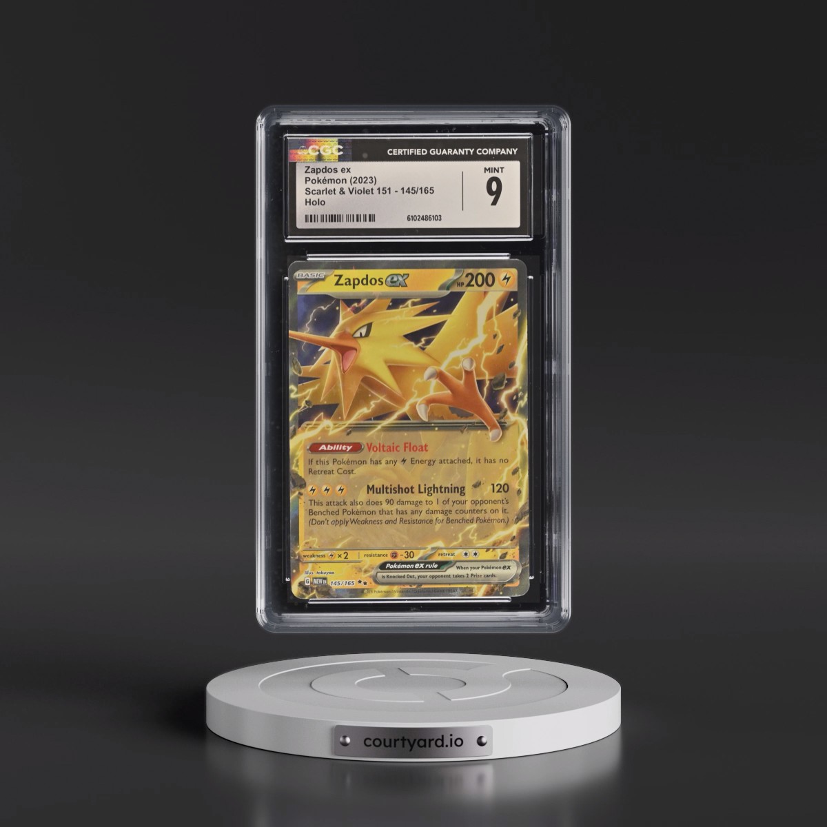 2023 Scarlet & Violet 151 - MEW EN #145/165 Zapdos ex - Holo (CGC 9 MINT)