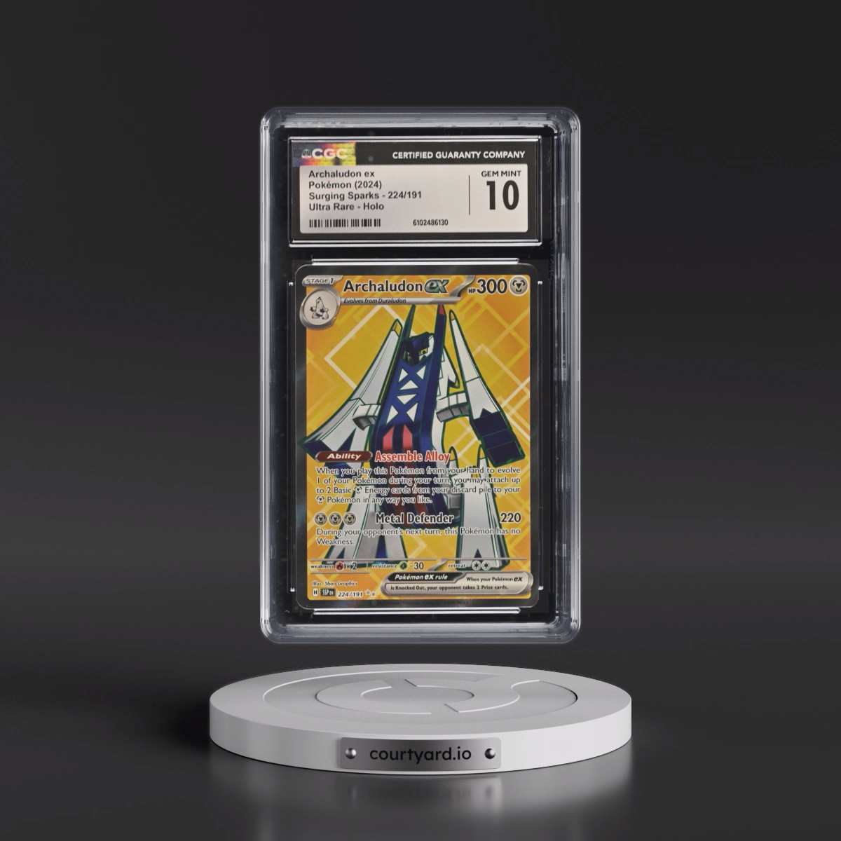 2024 Surging Sparks - SSP EN #224/191 Archaludon ex - Ultra Rare Holo (CGC 10 GEM MINT)