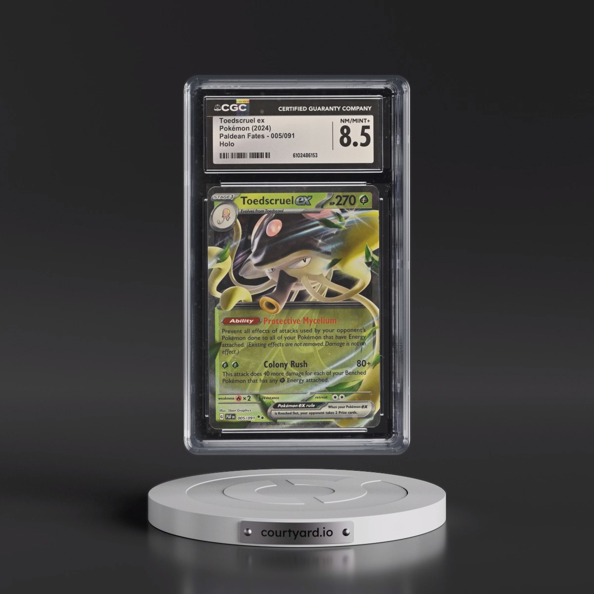2024 Paldean Fates - PAF EN #005/091 Toedscruel ex - Holo (CGC 8.5 NM-MT+)