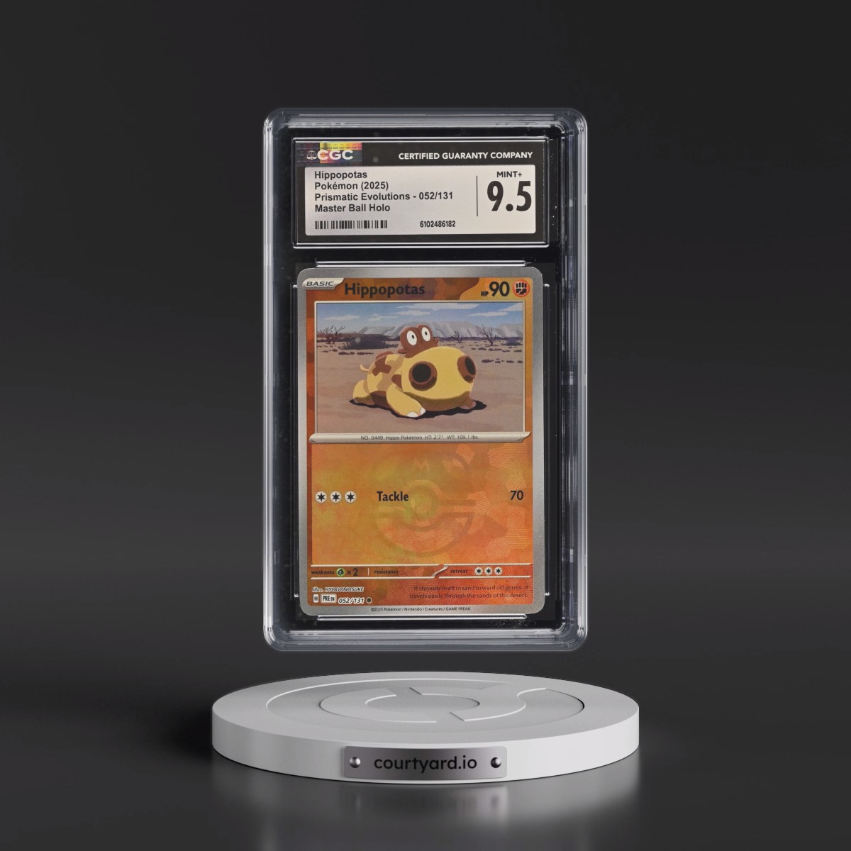 2025 Prismatic Evolutions - PRE EN #052/131 Hippopotas - Master Ball Holo (CGC 9.5 MINT+)