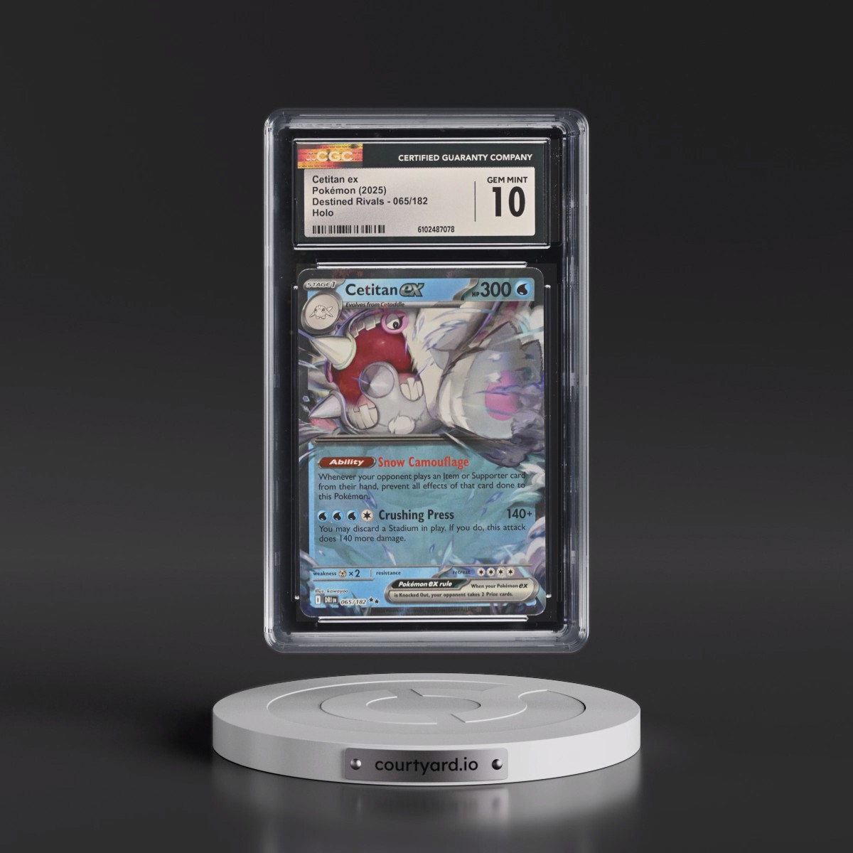 2025 Destined Rivals - DRI EN #065/182 Cetitan ex - Holo (CGC 10 GEM MINT)