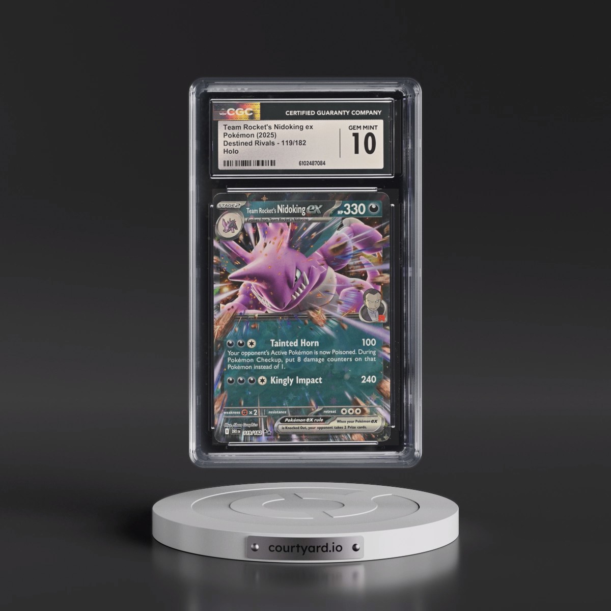 2025 Pokémon Dri EN-Destined Rivals #119 Team Rocket's Nidoking EX - Holo (CGC 10 GEM MINT)