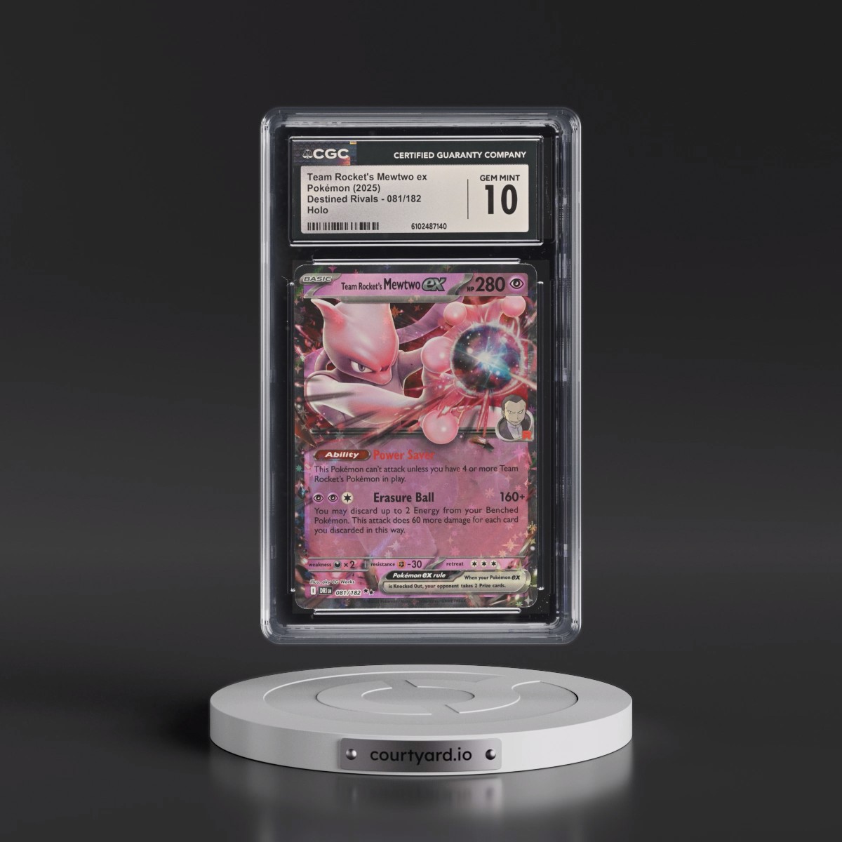 2025 Pokémon Dri EN-Destined Rivals #081 Team Rocket's Mewtwo EX - Holo (CGC 10 GEM MINT)