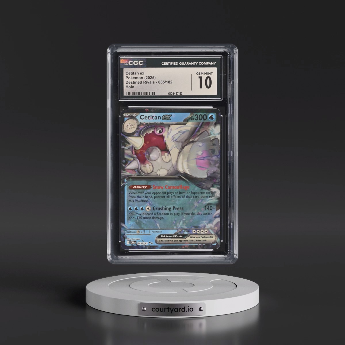 2025 Destined Rivals - DRI EN #065/182 Cetitan ex - Holo (CGC 10 GEM MINT)