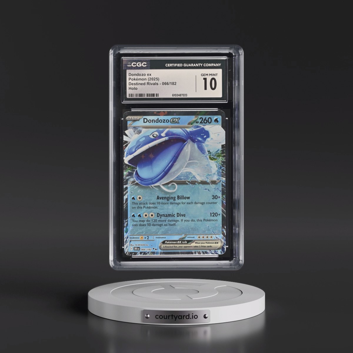 2025 Destined Rivals - DRI EN #066/182 Dondozo ex - Holo (CGC 10 GEM MINT)