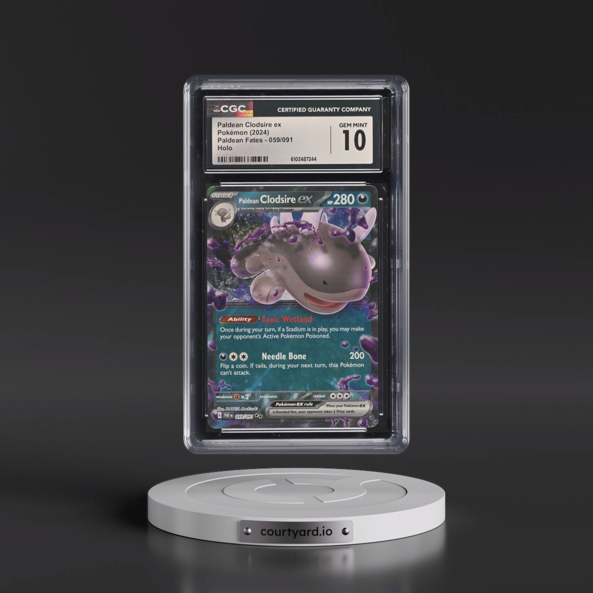 2024 Pokémon Paf EN-Paldean Fates #059 Paldean Clodsire EX - Holo (CGC 10 GEM MINT)