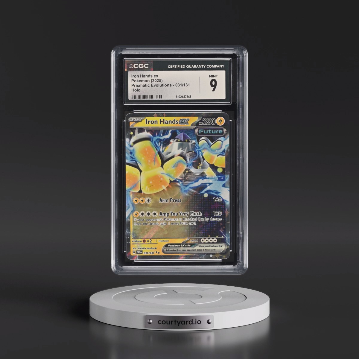 2024 Prismatic Evolutions - PRE EN #031/131 Iron Hands ex - Holo (CGC 9 MINT)