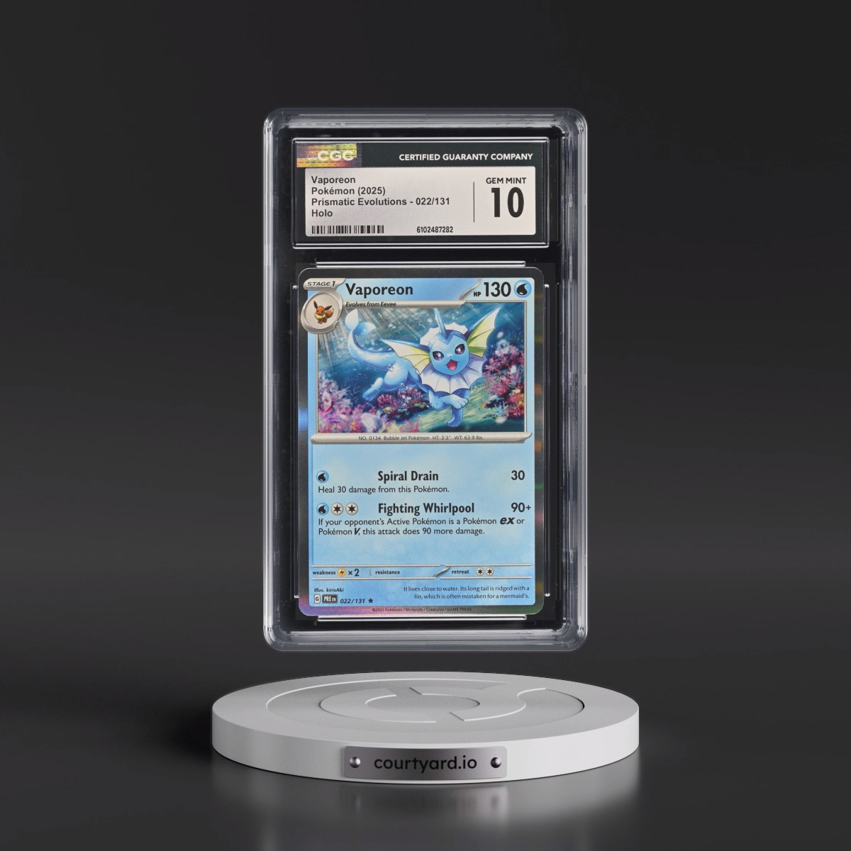 2025 Prismatic Evolutions - PRE EN #022/131 Vaporeon - Holo (CGC 10 GEM MINT)