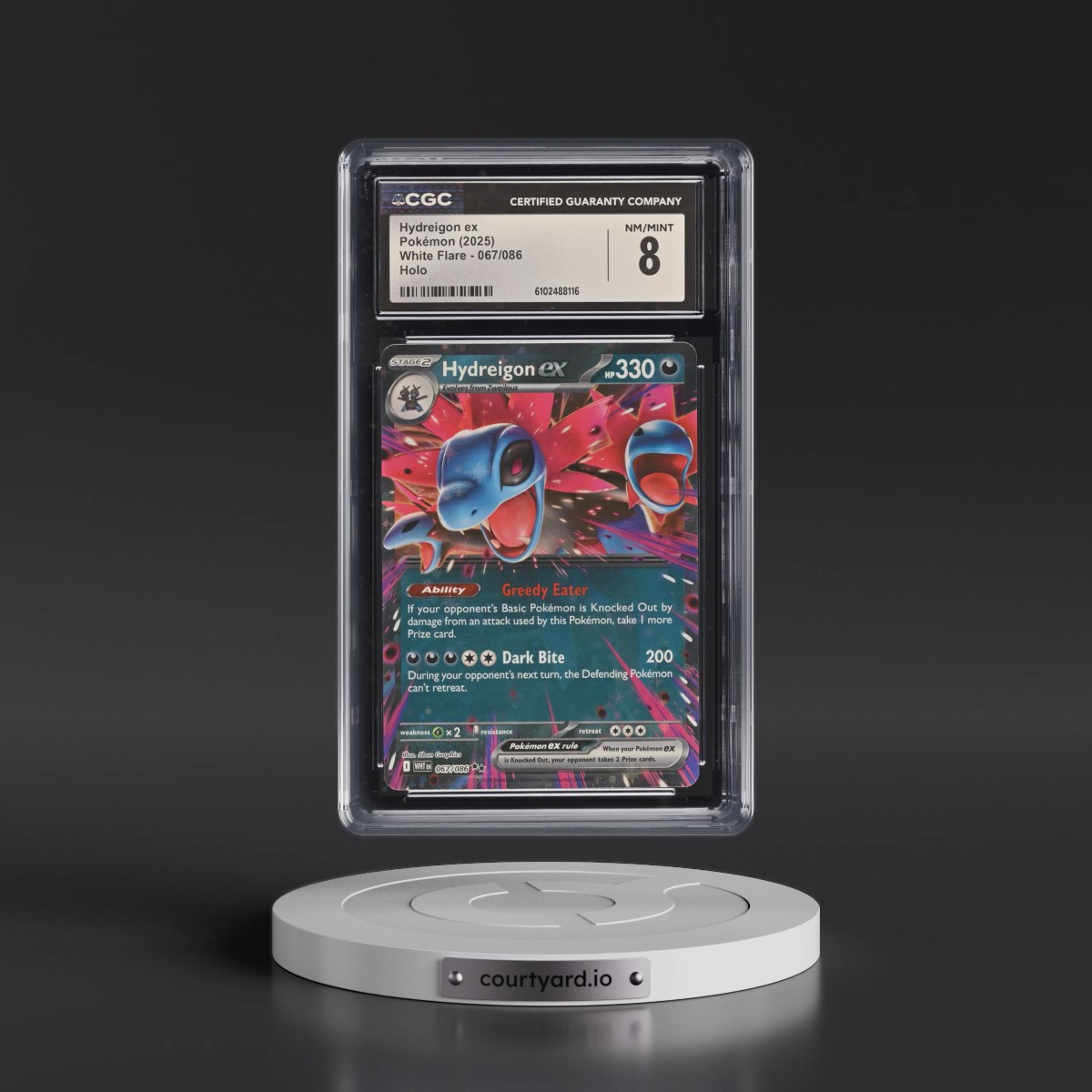 2025 White Flare - WHT EN #067/086 Hydreigon ex - Holo (CGC 8 NM-MT)