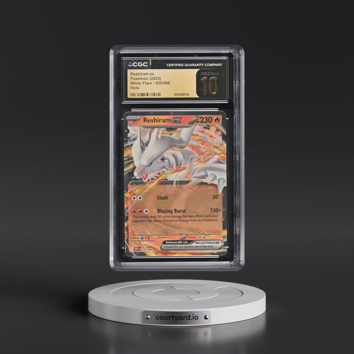 2025 White Flare - WHT EN #020/086 Reshiram ex - Holo (CGC 10 PRISTINE)