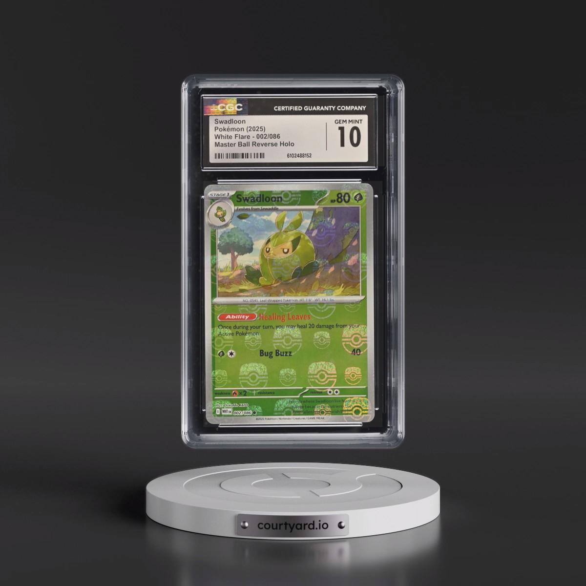 2025 White Flare - WHT EN #002/086 Swadloon - Reverse Holo Master Ball (CGC 10 GEM MINT)