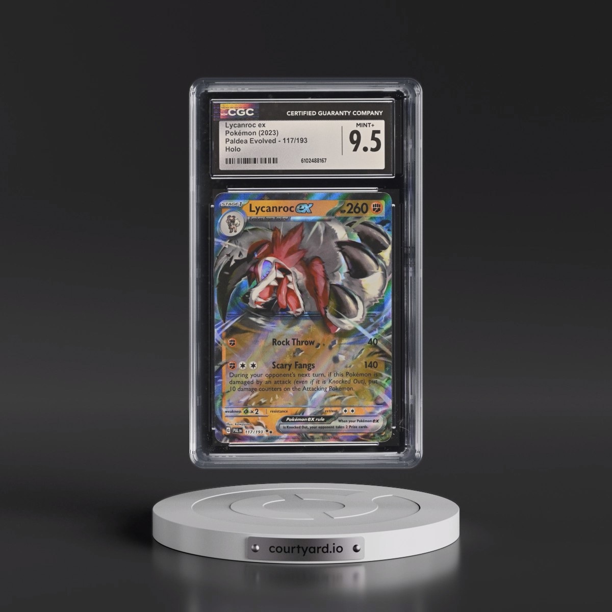 2023 Paldea Evolved - PAL EN Lycanroc ex - Holo #117/193 CGC 9.5