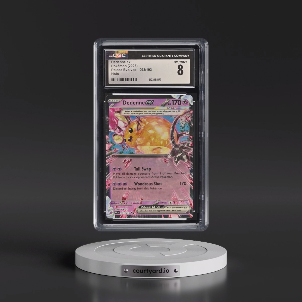 2023 Paldea Evolved - PAL EN #093/193 Dedenne ex - Holo (CGC 8 NM-MT)