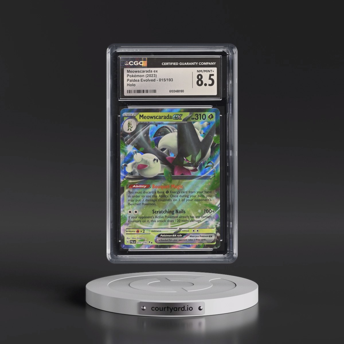 2023 Paldea Evolved - PAL EN #015/193 Meowscarada ex - Holo (CGC 8.5 NM-MT+)