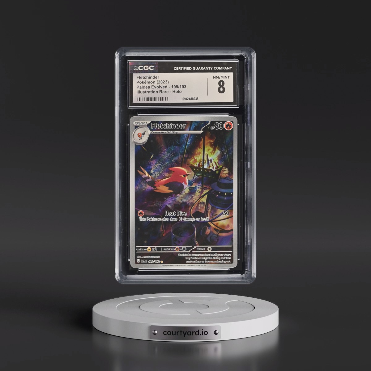 2023 Paldea Evolved - PAL EN #199/193 Fletchinder - Illustration Rare Holo (CGC 8 NM-MT)