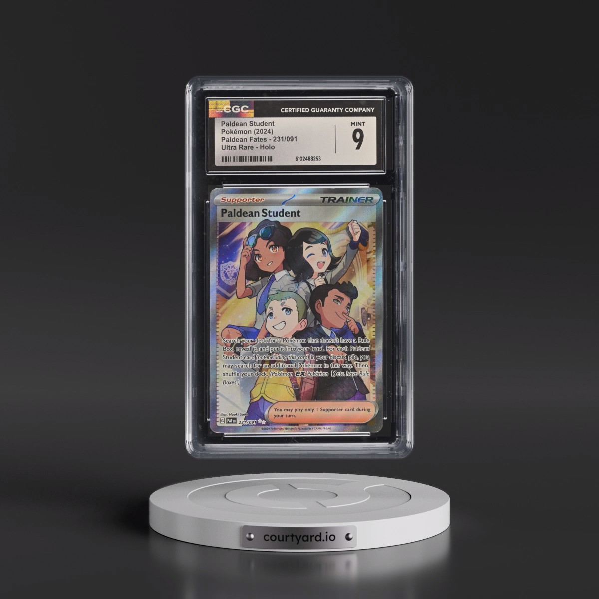 2024 Pokémon Paf EN-Paldean Fates #231 Paldean Student - Ultra Rare (CGC 9 MINT)