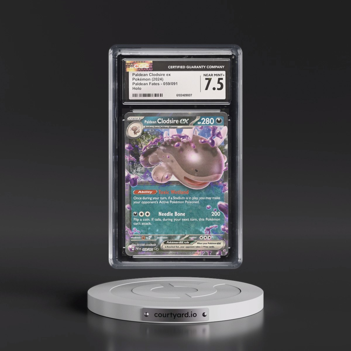 2024 Pokémon Paf EN-Paldean Fates Paldean Clodsire EX - Holo #059 CGC 7.5