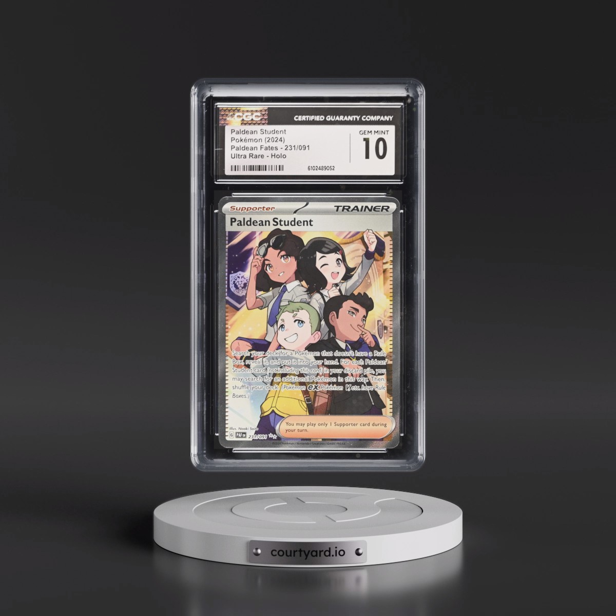 2024 Pokémon Paf EN-Paldean Fates #231 Paldean Student - Ultra Rare (CGC 10 GEM MINT)