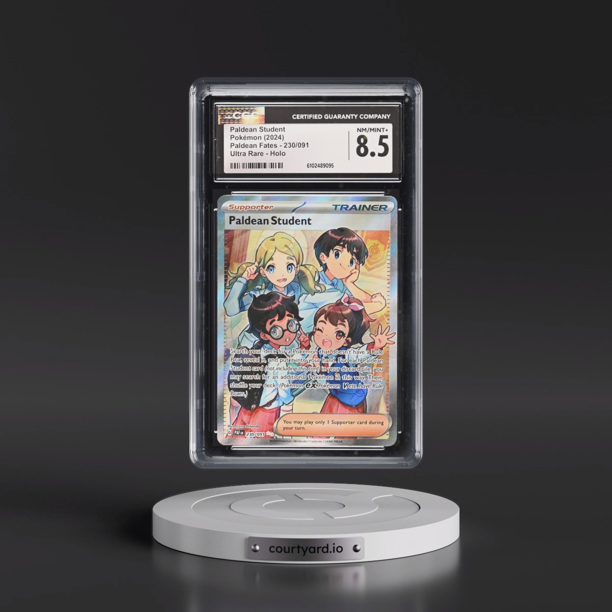 2024 Paldean Fates - PAF EN #230/091 Paldean Student - Ultra Rare Holo (CGC 8.5 NM-MT+)