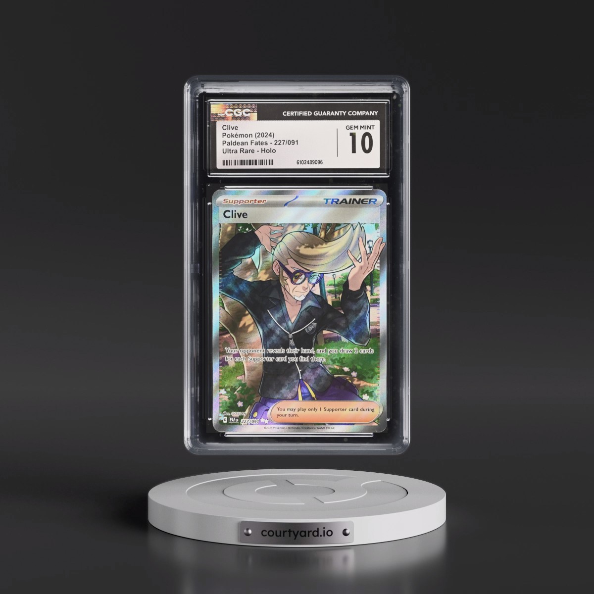 2024 Pokémon Paf EN-Paldean Fates #227 Clive - Ultra Rare (CGC 10 GEM MINT)
